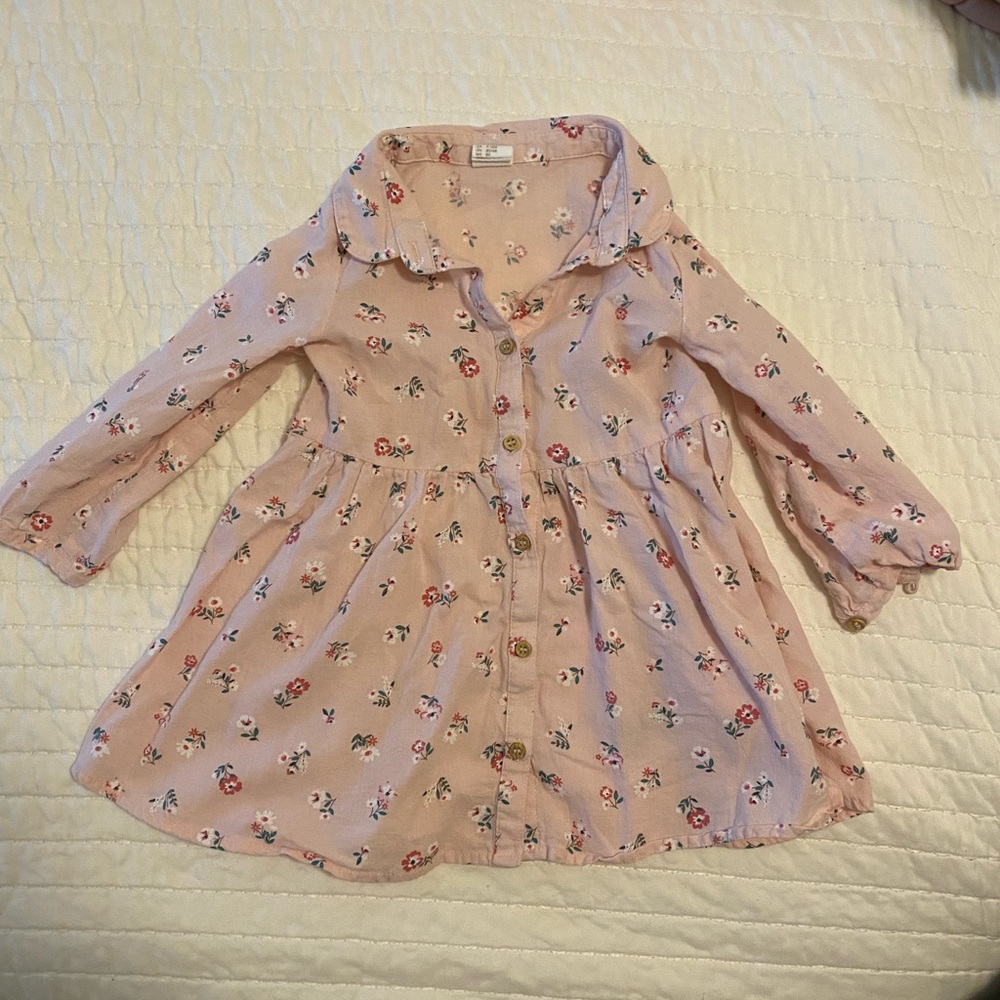 H&M floral button down dress